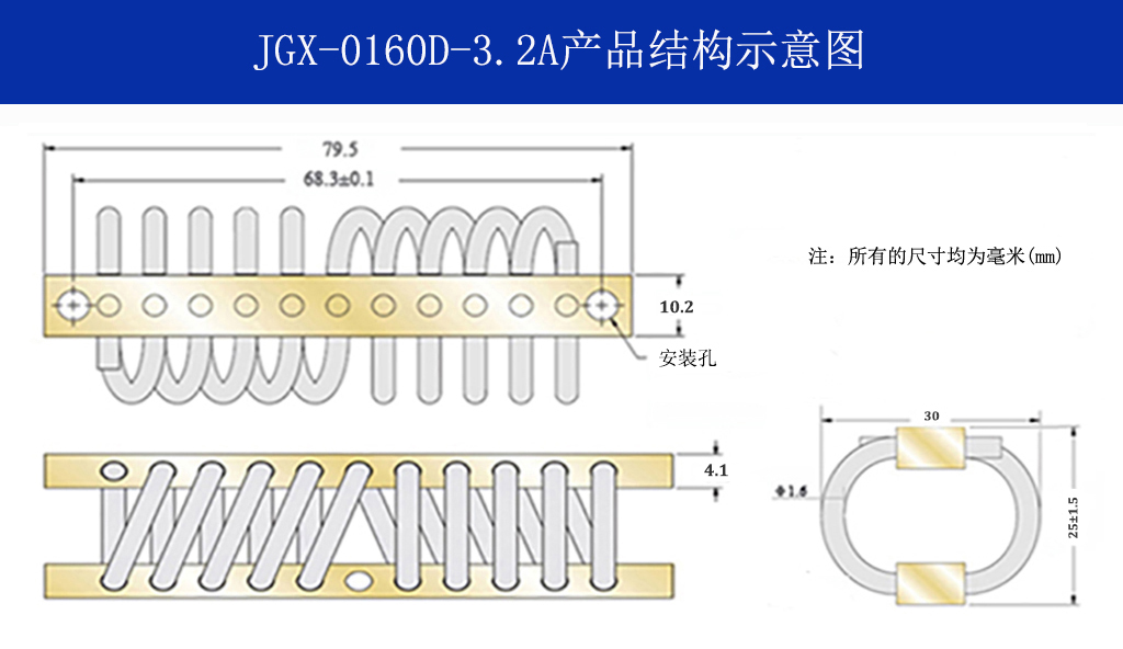 JGX-0160D-3.2A多應用鋼絲繩隔振器結(jié)構